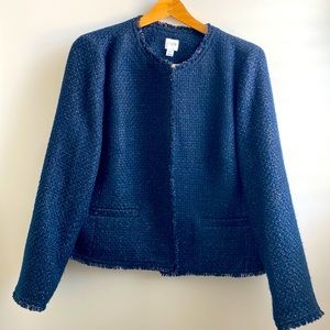 J Crew Going Out Blazer - Navy/Black Tweed size 16